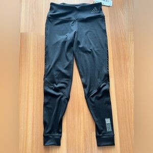 Adidas Own The Run Primeblue Laser-Cut Tights Black M NWT